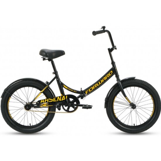 Складной велосипед FORWARD ARSENAL 20 X (20" 1 ск. рост 14" скл.) 2020-2021, черный/золотой