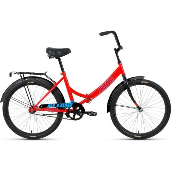 Складной велосипед ALTAIR City 24 2021, гкрансый/бголубой, рама 16"