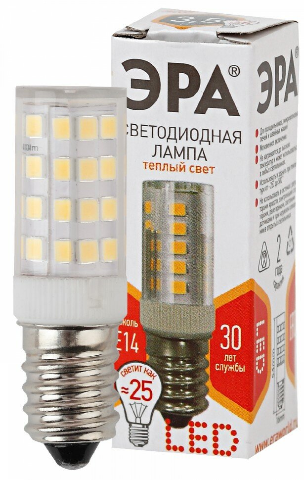 Светодиодная лампа Е14 3,5W 2700К (теплый) Эра LED T25-3,5W-CORN-827-E14 (Б0028744) - фото №2