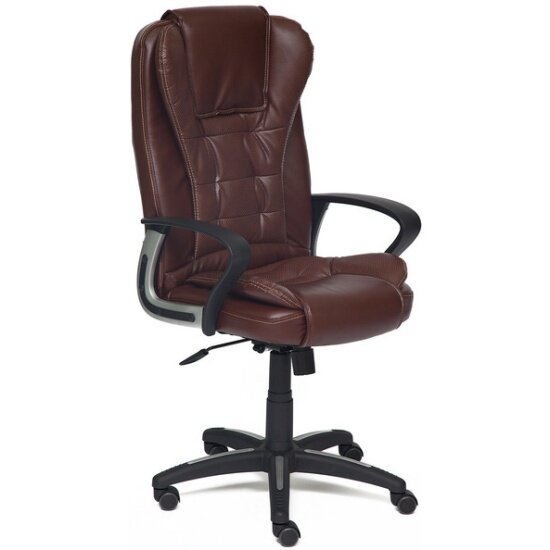 Кресло руководителя TETCHAIR BARON кож/зам, коричневый 2 TONE/коричневый перфорированный 2 TONE