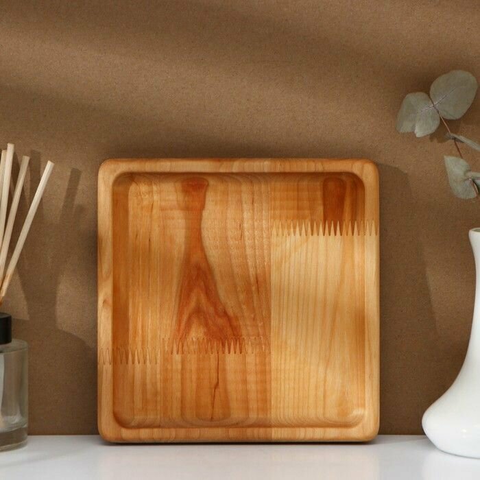 фото Тарелка Классика , 19 19 1,8 см, пропитана минеральным маслом, берёза