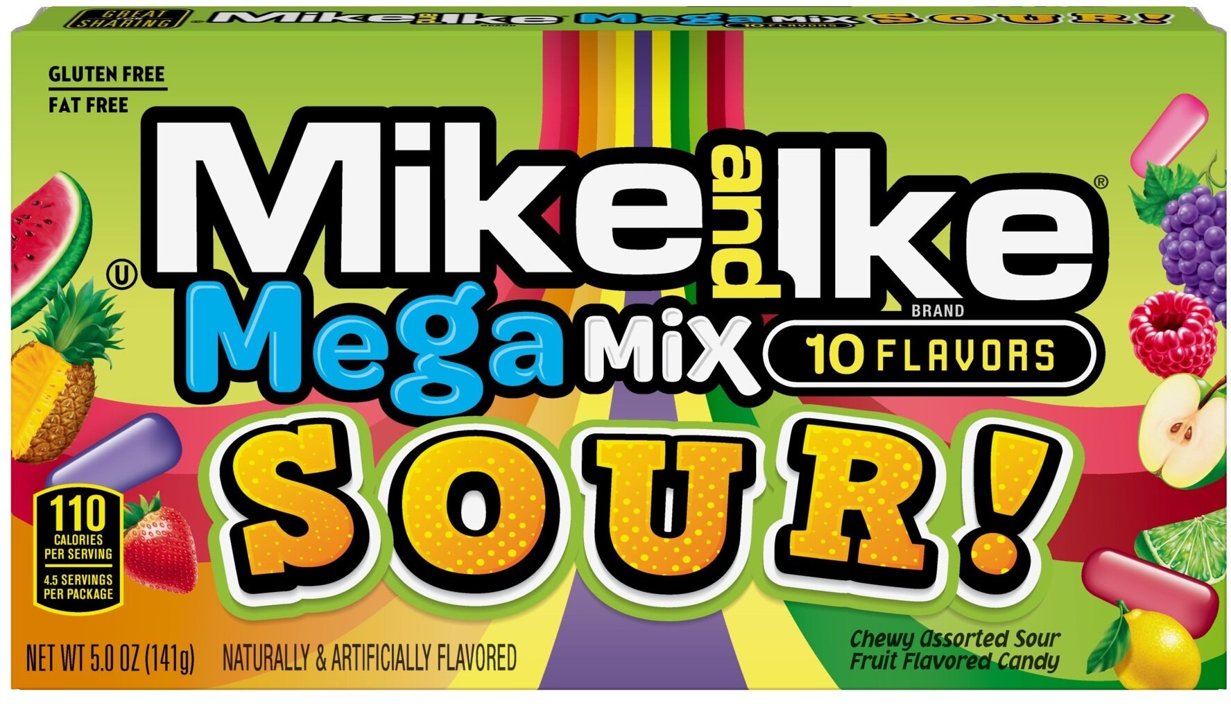 Конфеты Mike and Ike Mega Mix Sour / Майк энд Айк Кислый Мега Микс 141 г. (США)