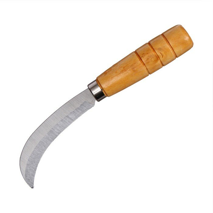 Нож садовый, 18 см, толщина лезвия 1 мм, с деревянными ручками