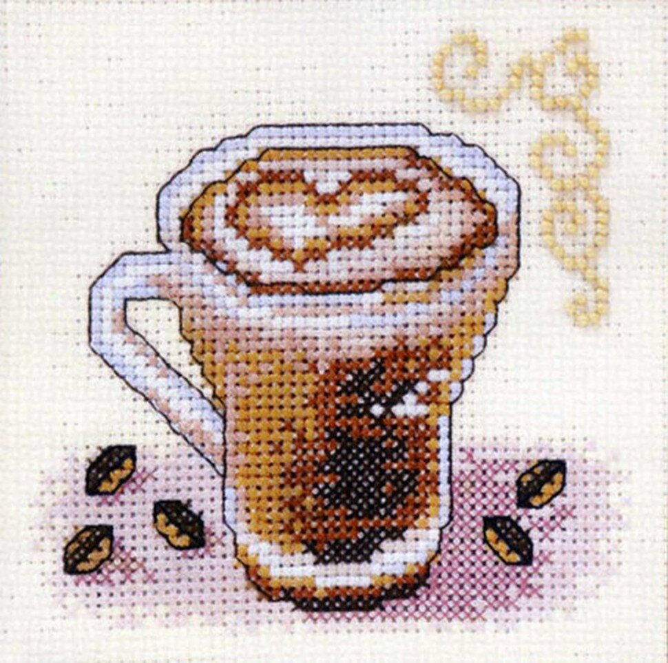 Кофе Латте #01.044.02 Машенька Набор для вышивания 10 x 10 см Счетный крест