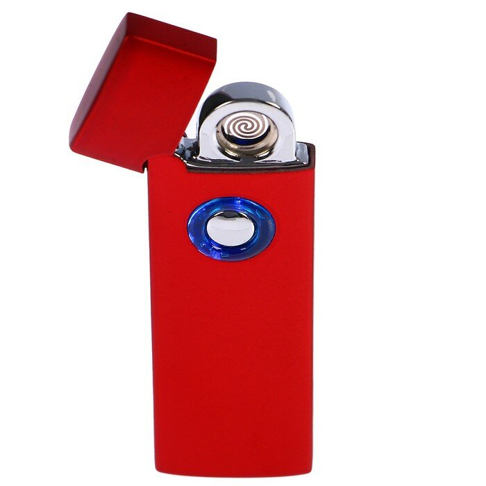 Зажигалка электронная, USB, спираль, 2.5 х 8 см, красная - фотография № 1