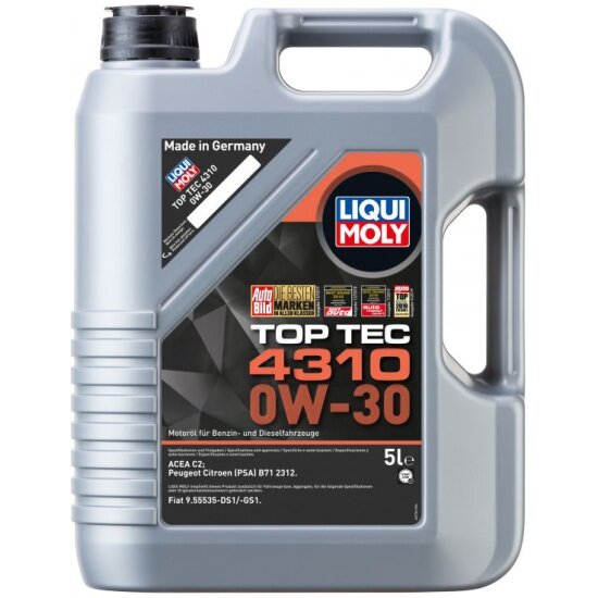 Моторное масло LIQUI MOLY Top Tec 4310 0W-30 полусинтетическое 5 л