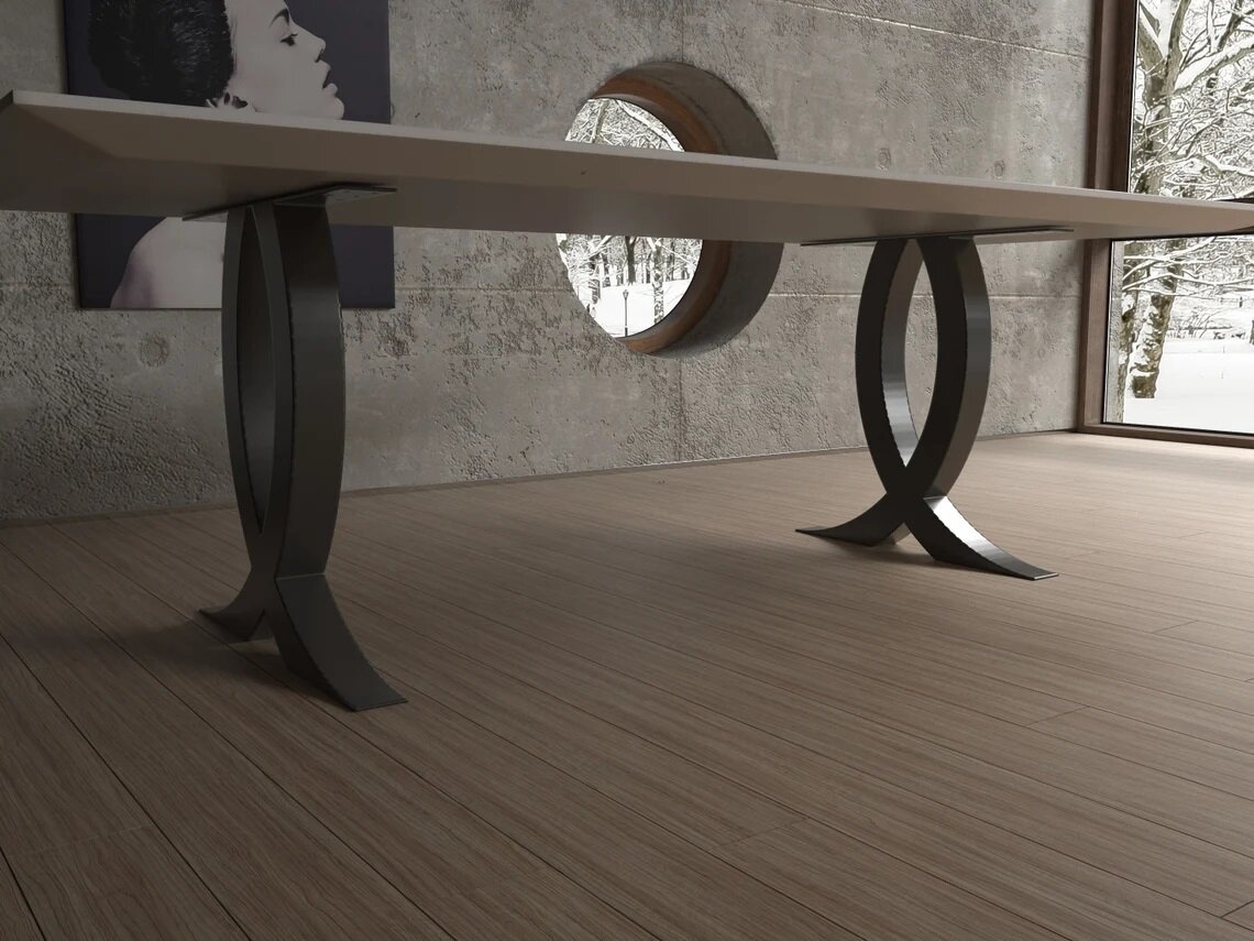 Дизайнерская опора для стола металлическая, подстолье уникальной формы (2 шт.) - фотография № 1