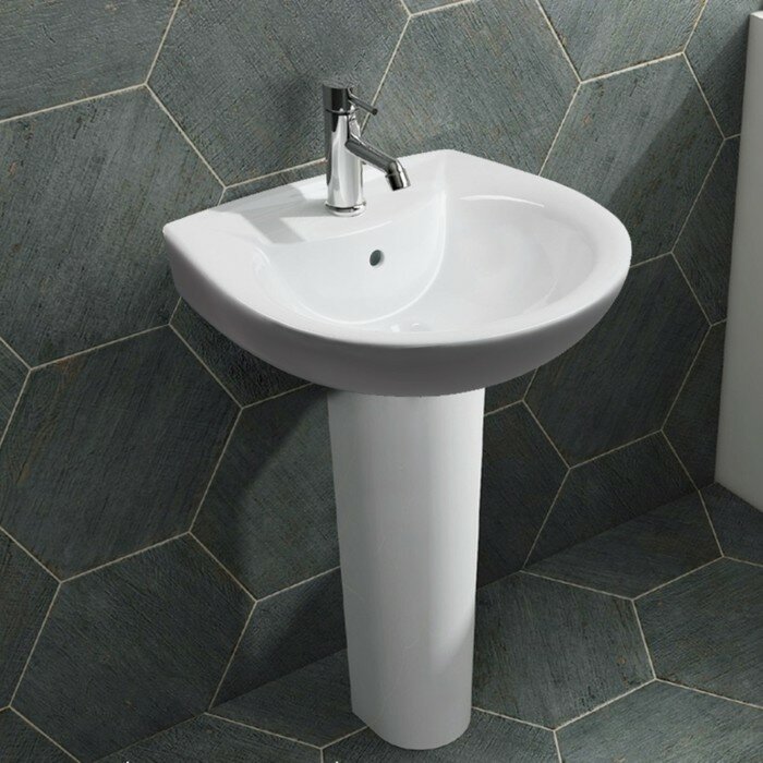 фото Умывальник лзсф "Оптима", ширина 560 мм, с переливом, с отверстием под смеситель