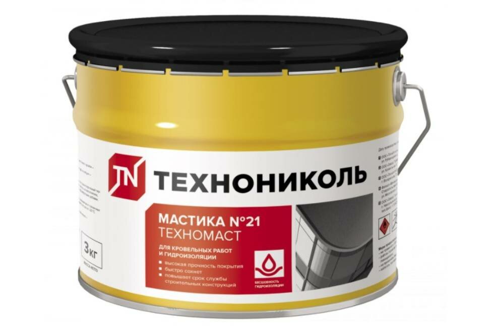фото Кровельная мастика Технониколь №21 Техномаст, ведро 3 кг ЦБ769340