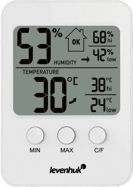 Термогигрометр Levenhuk Wezzer BASE L30, белый / Термометр гигрометр комнатный. Метеостанция - фотография № 1
