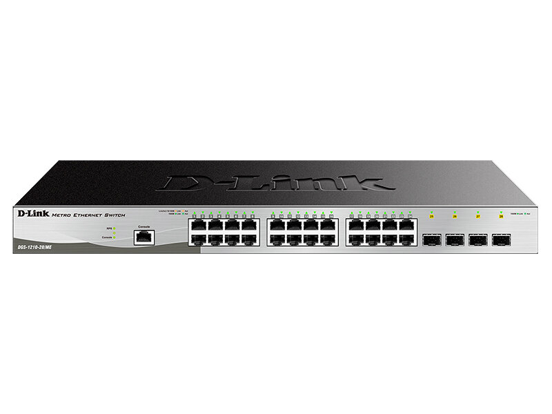 Управляемый коммутатор 2 уровня D-Link DGS-1210-28/ME/B2A с 24 портами 10/100/1000Base-T и 4 портами 1000Base-X SFP DGS-1210-28/ME/B2A