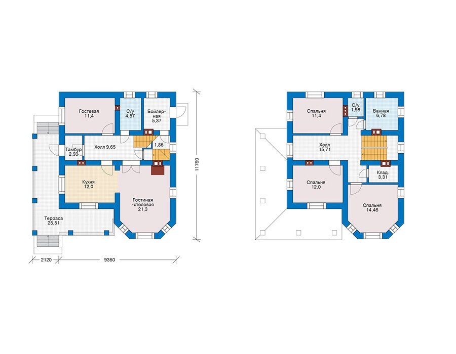 Проект дома Plans-43-82 (135 кв.м, поризованный камень) - фотография № 2