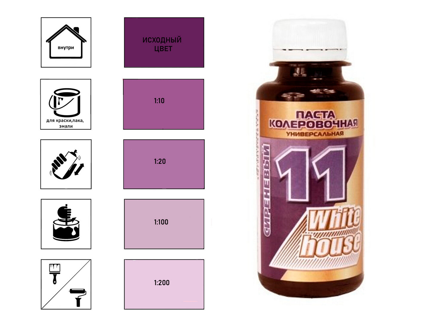 фото Колер универсальный White House (11) Сиреневый 450мл