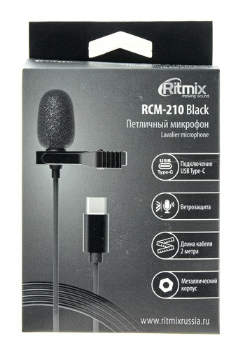 Микрофон петличный Type-C Ritmix RCM-210