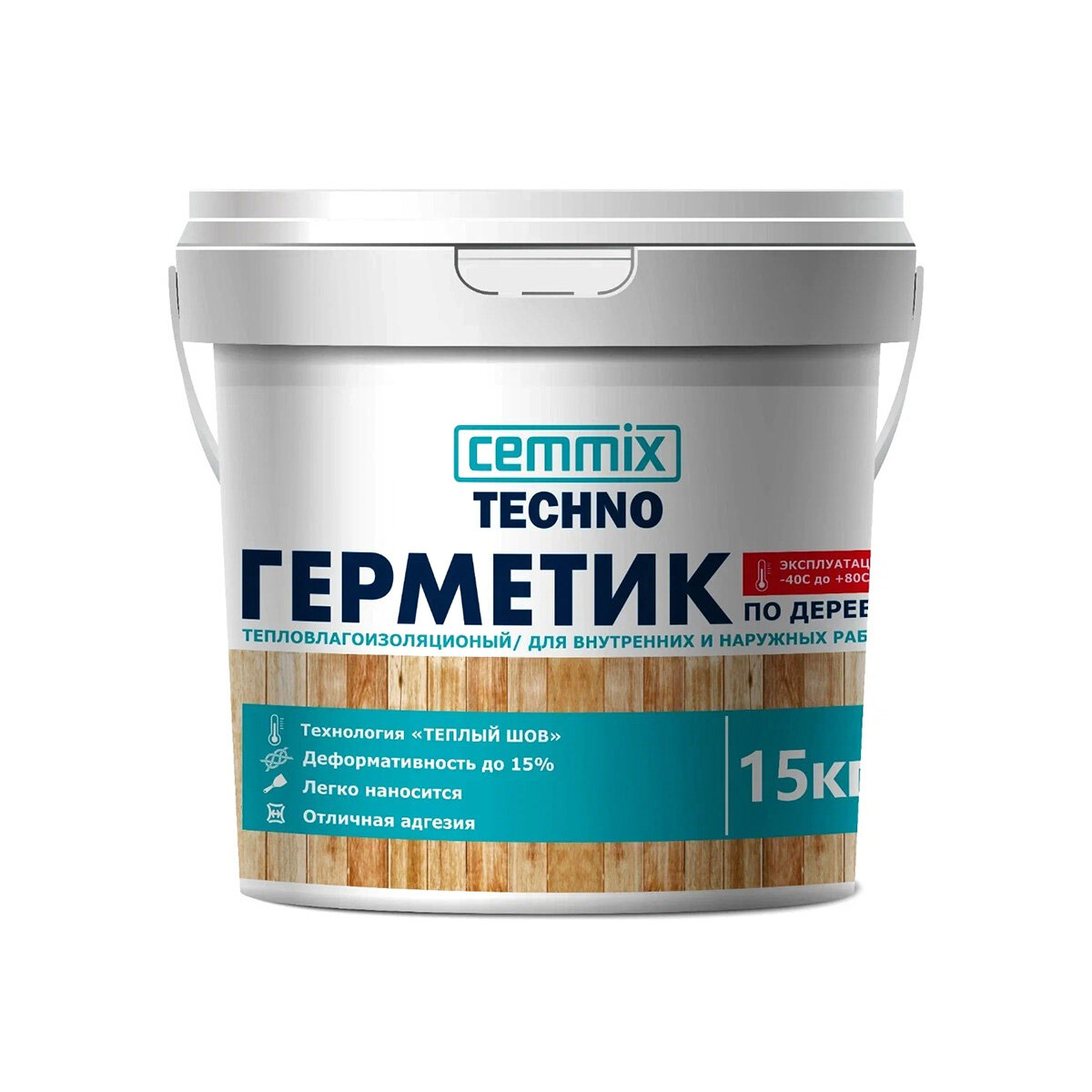 Герметик Cemmix по дереву для теплого шва 15 кг