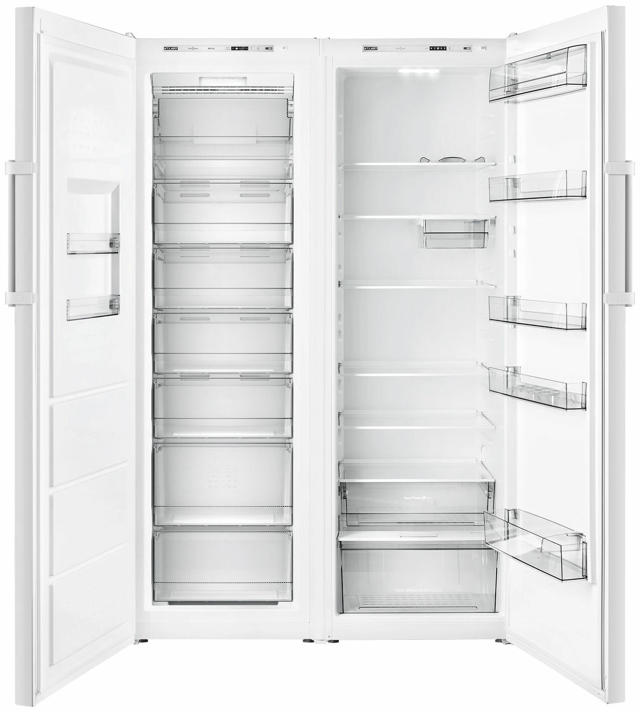 Холодильник Side by Side ATLANT холодильник Х-1602-100 + морозильник М-7606-102 N - фотография № 4