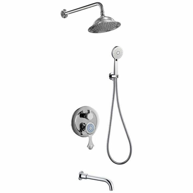 фото Душевой комплект для ванн,для душа на 3 входа Bronze de Luxe Yasmina NT800/B02, хром