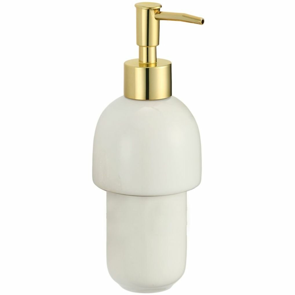 фото Дозатор для жидкого мыла Savol керамический белый золото S-TCZYQ(B
