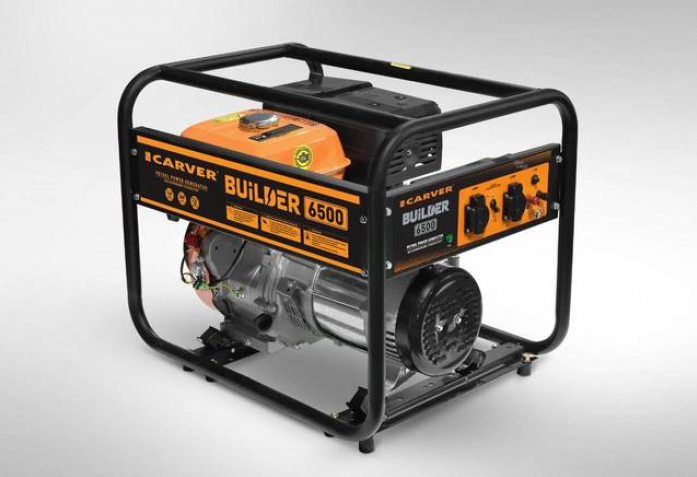 Бензиновый генератор CARVER PPG- 6500 BUILDER, 220/12 В, 9.6кВт [01.020.00019] - фото №1