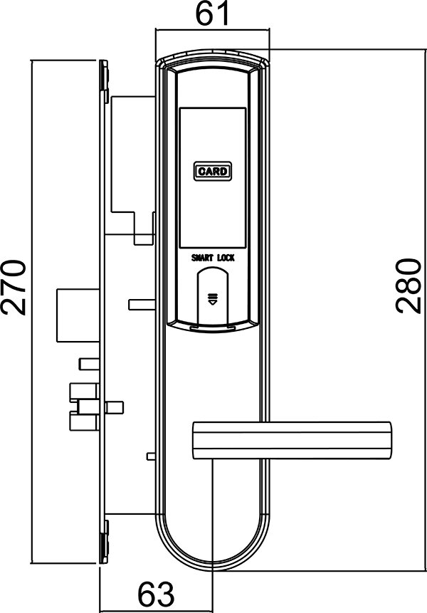Электронные замки на двери MOLILOCK Электронный замок в гостиницу 126C135 (На себя, Правая, Серый) - фотография № 2