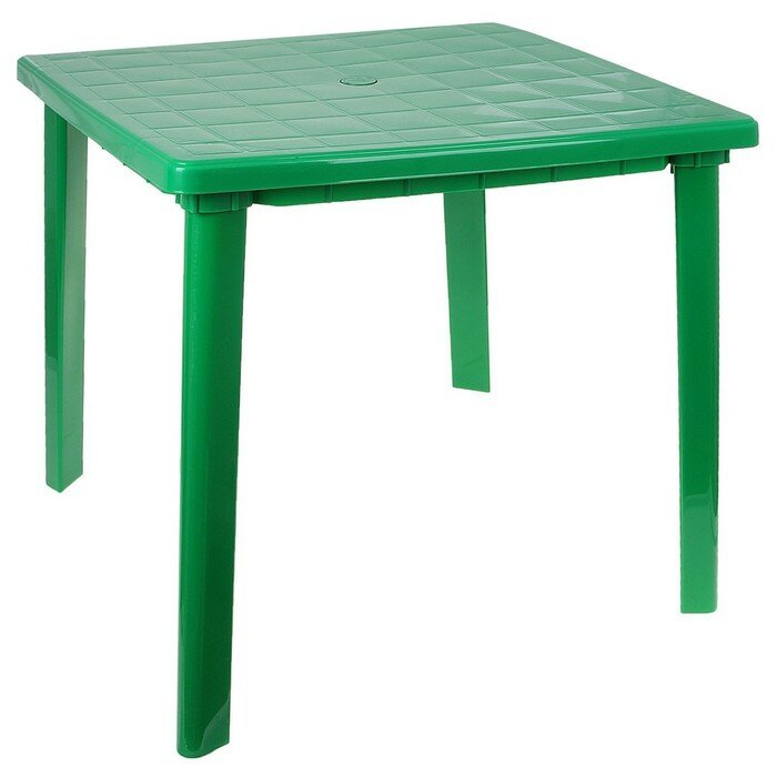 Стол квадратный, 80х80х74 см, цвет зелёный - фотография № 3