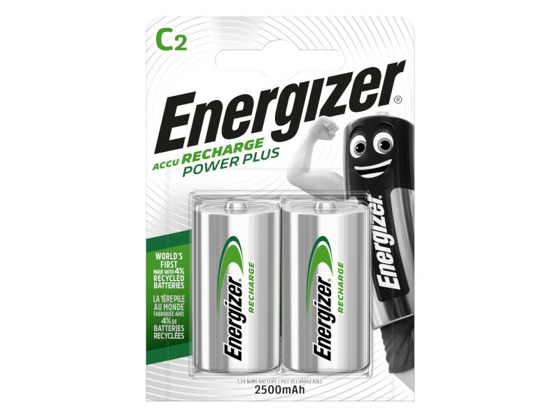 Аккумулятор C - Energizer Rech Power Plus 2500 mAh Ni-MH (2 штуки)