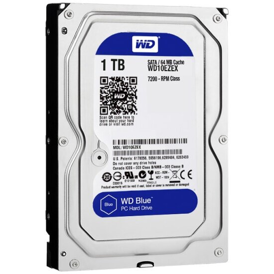 Жесткий диск WESTERN DIGITAL Caviar Blue 3.5" 1.0 Tb SATA III 64 Mb 7200 rpm WD10EZEX