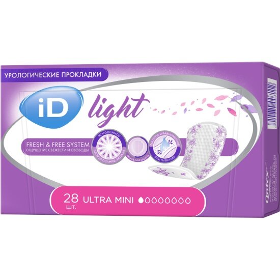 Прокладки урологические ID Light, размер Ultra Mini, 28 шт.