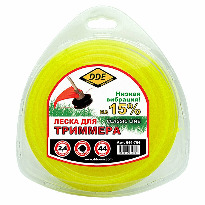 Леска для триммера DDE Classic Line 2.4mm x 44m Yellow 644-764