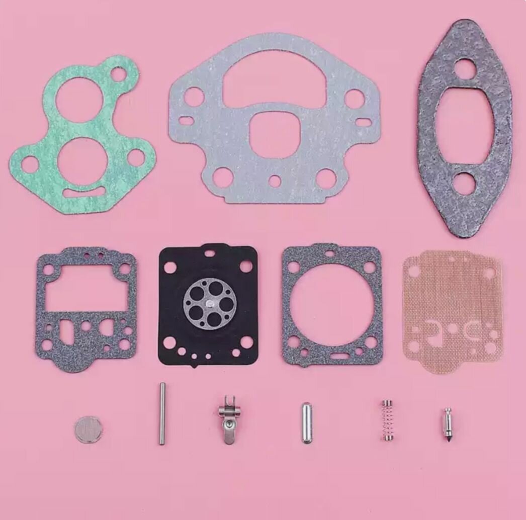 фото Комплект: Рем набор ремкомплект карбюратора + набор прокладок для бензопилы Хускварна 236 240 (качество)