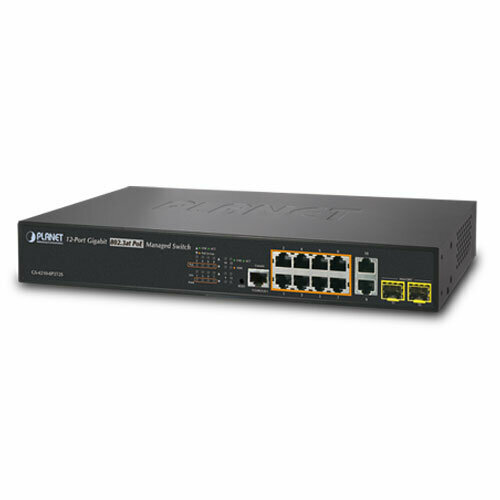 Коммутатор Planet GS-4210 GS-4210-8P2T2S/PoE 240Вт./Управляемый Layer 2