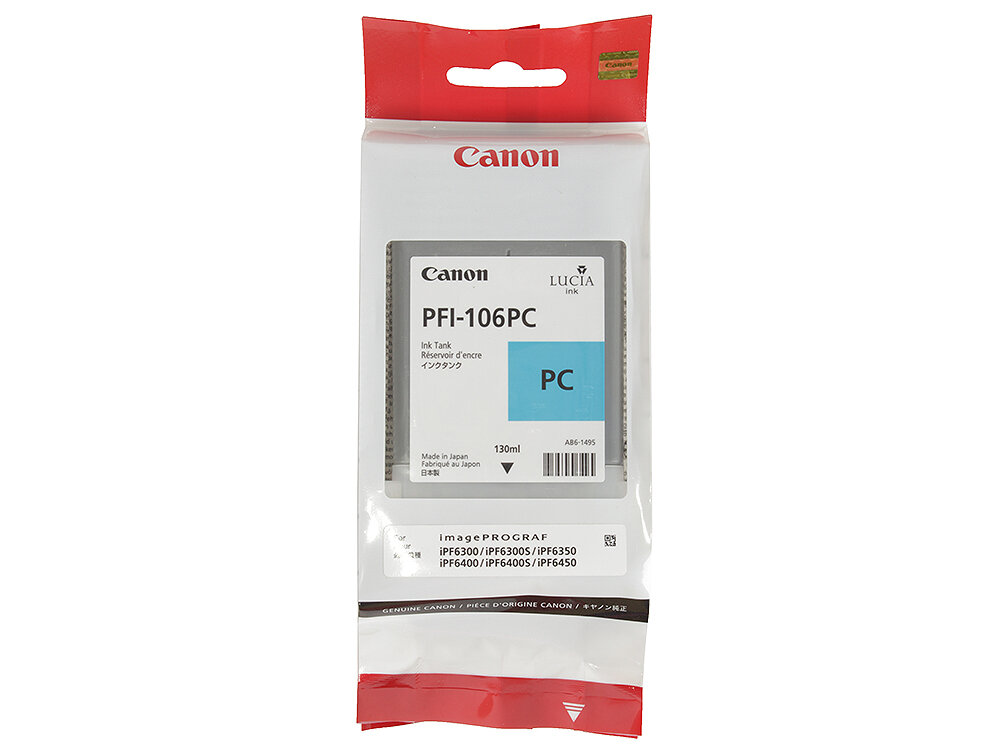 Картридж Canon PFI-106 PC для iPF6300S 6400 6450 фото голубой