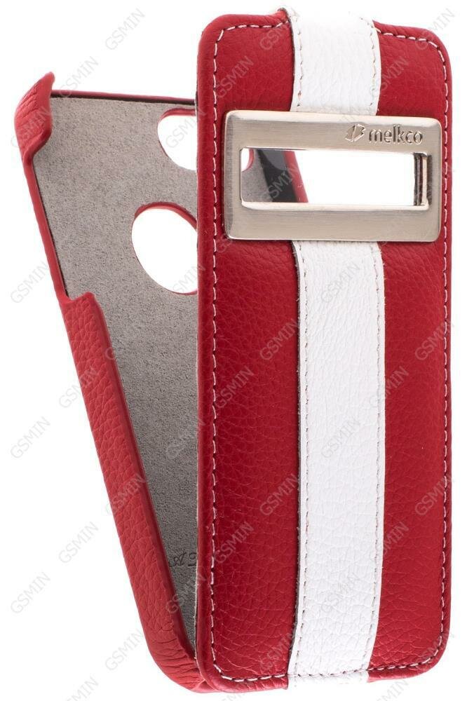 фото Кожаный чехол для Apple iPhone 5/5S/SE Melkco Premium Leather Case - Jacka ID Type Limited Edition (Red/White LC)