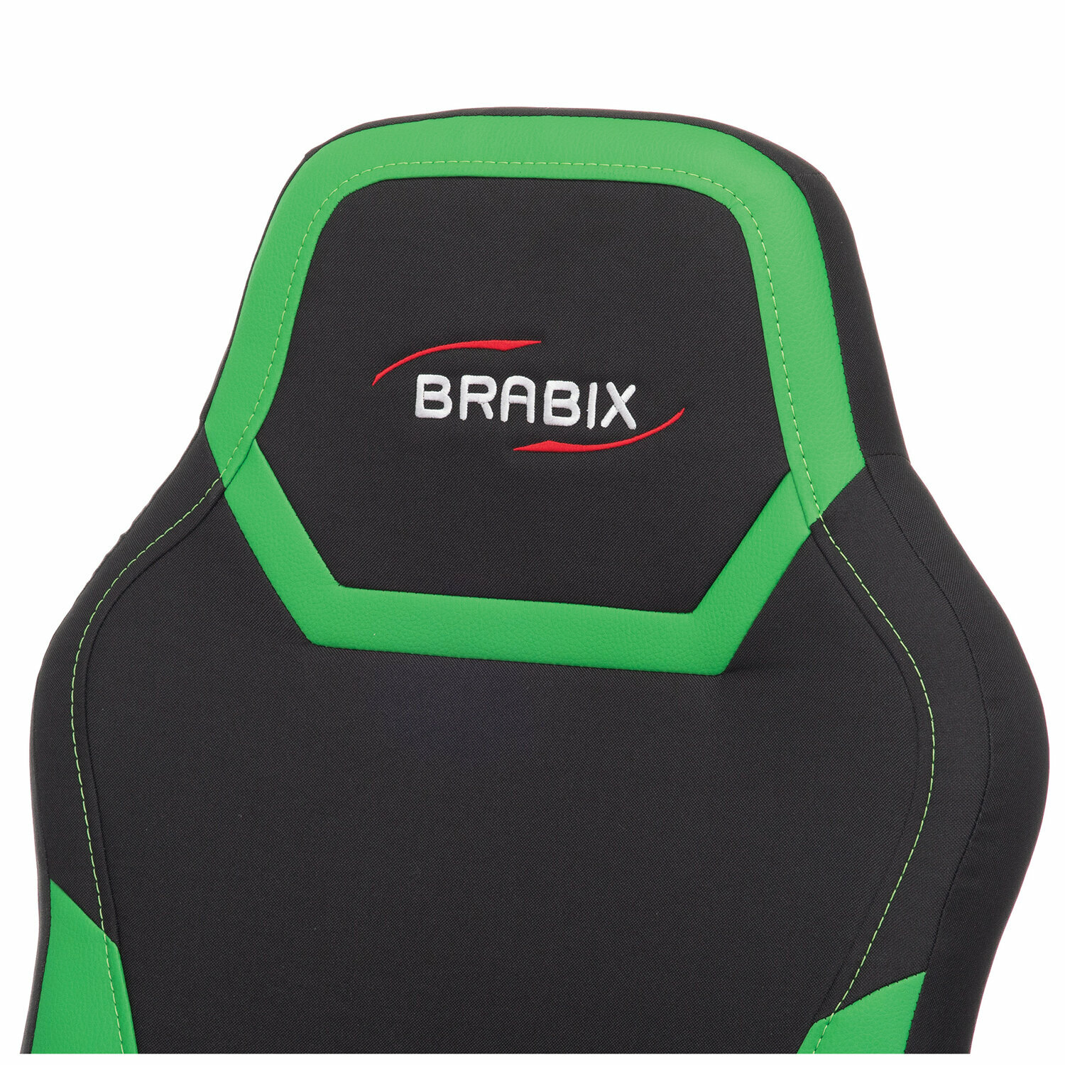 Кресло компьютерное BRABIX "Alpha GM-018", ткань/экокожа, черное/зеленое, 532639, GM-018_532639 - фотография № 6