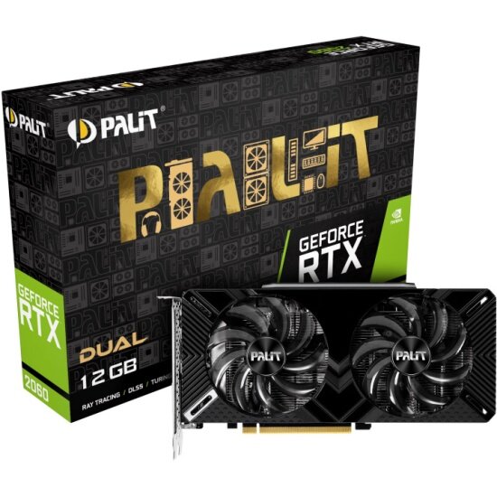 Видеокарта PALIT GeForce RTX 2060 12288Mb DUAL NE62060018K9-1160C