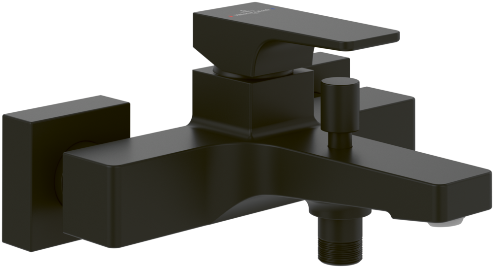 Смеситель для ванны Villeroy & Boch Architectura Square внешнего монтажа, черный матовый TVT125001000K5