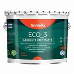 Краска для стен и потолков воднодисперсионная акриловая Finntella Eco_3 Absolute Deep Matte гладкая абсолютно матовая база A 2,7 л - изображение