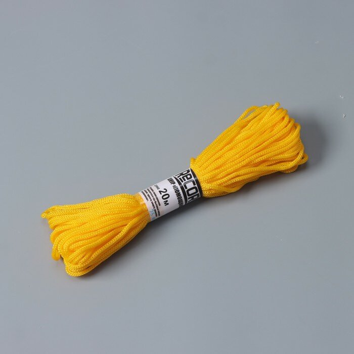 Шнур бытовой «Помощница», d=3 мм, 20 м, цвет жёлтый - фотография № 1