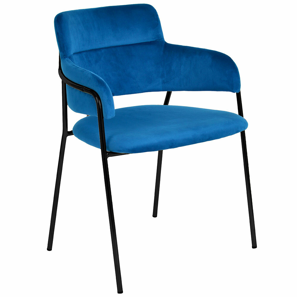 Обеденный стул Napoli синий с черными ножками Bradex Home