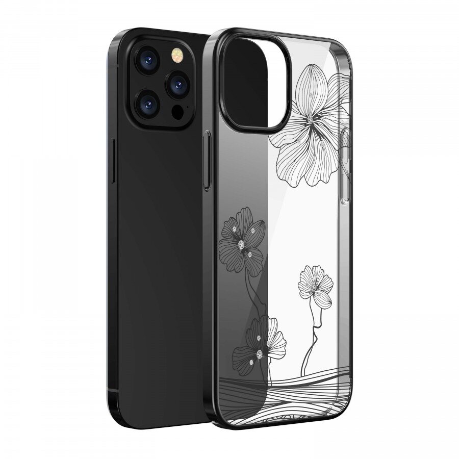 Чехол-накладка Devia Crystal Flora Series Case для iPhone 13 Pro (Цвет: Black)