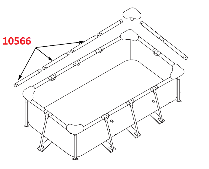 Горизонтальная балка (A) для прямоугольного бассейна Intex Rectangular Frame 10566 - фотография № 2