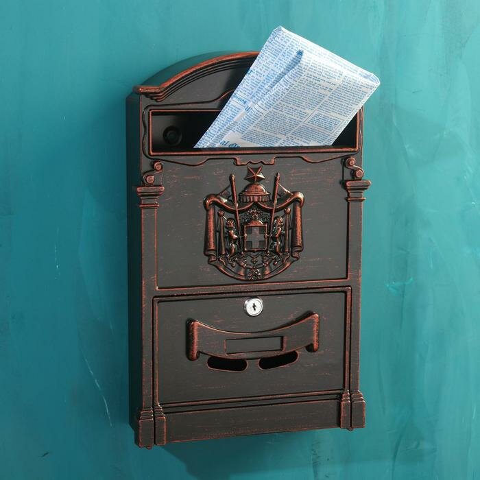 Ящик почтовый №4010В, старая медь - фотография № 1