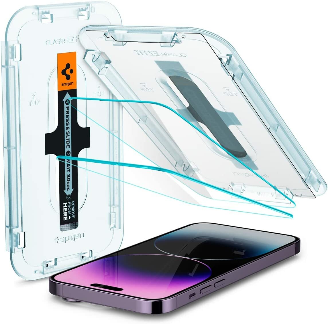 Защитное стекло Spigen EZ FIT GLAS.tR для iPhone 14 Pro Max (2 шт) AGL05202