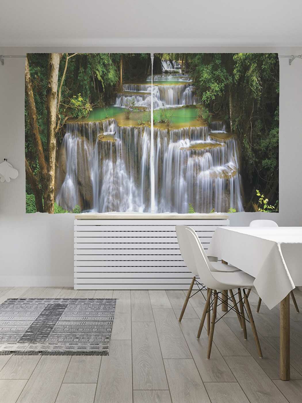 Шторы JoyArty с фотопечатью "Большой водопад" из сатена, 290х180 см - фотография № 1