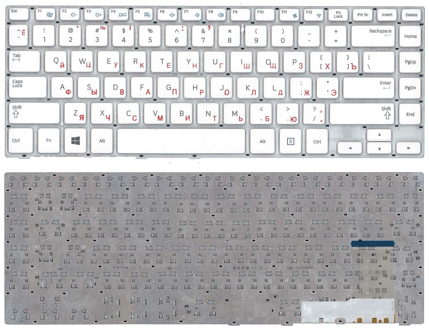 Клавиатура для ноутбука Samsung 470R4E BA59-03680A белая