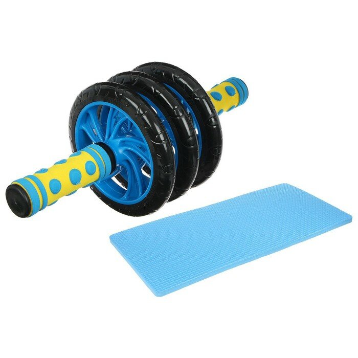 ONLITOP Ролик для пресса ONLITOP, 3 колеса, с ковриком, цвета микс