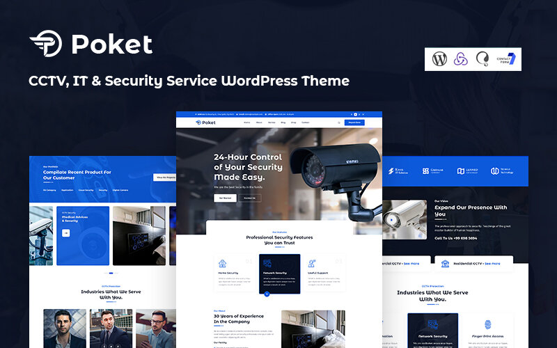 Шаблон Wordpress Poket - CCTV IT And Security Service Responsive Theme WordPress