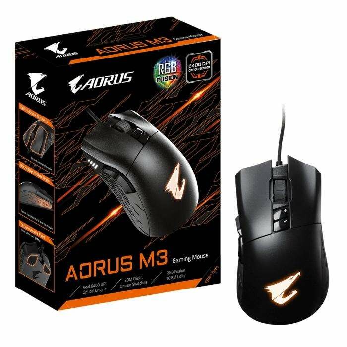 AORUS M3/USB MICE/LASER/BK AORUS M3 игровая, проводная (USB, 1.8м), 6400dpi, RTL {40}