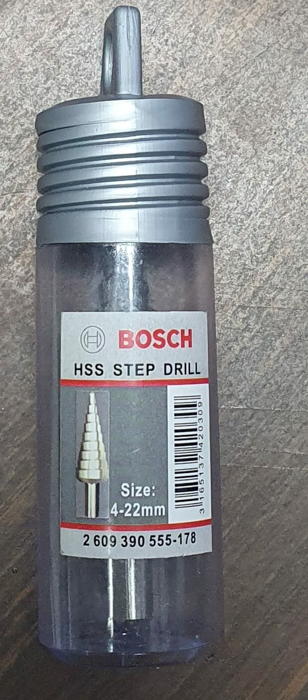 Сверло ступенчатое BOSCH 2609 390 555-178 HSS STEP DRILL SIZE 4-22MM - фотография № 1