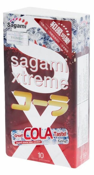 Sagami Ароматизированные презервативы Sagami Xtreme Cola - 10 шт.